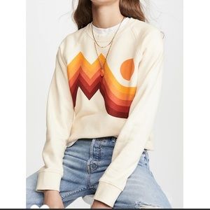 MOTHER DENIM Square Pullover Sweatshirt size Small Sunset